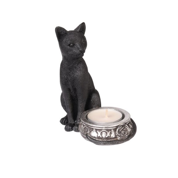 Alchemy Gothic Black Cat Tea Light Candle Holder New in Box NWT - Picture 4 of 5